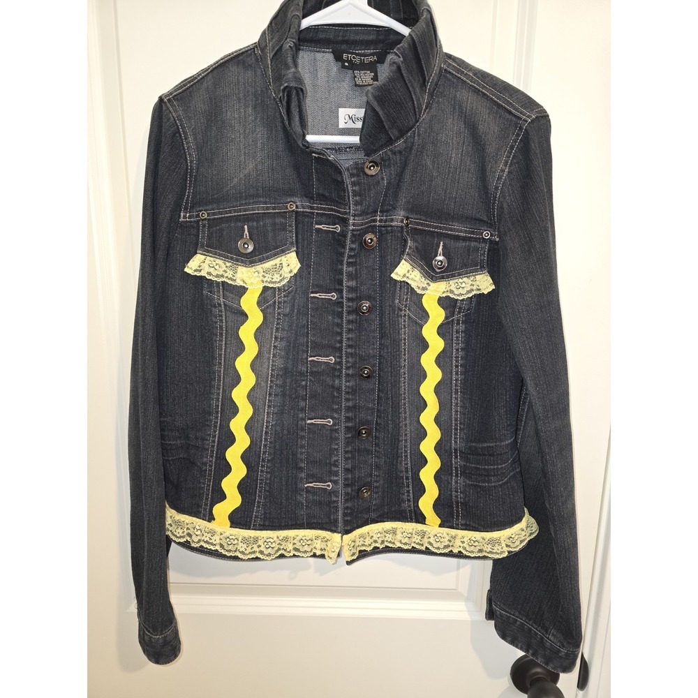 Miss Betty Girl's Jean Jack Size 8 With Beautiful Yellow Ribbon Details